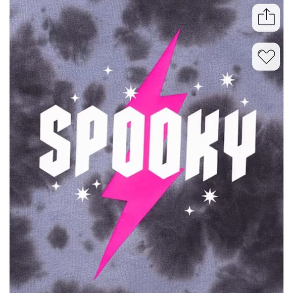 NWT New SUGAR JADE Oversized Cropped Spooky Halloween Tee Tie Dye XXL 20 22 - Picture 2 of 4